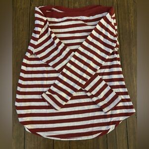 LOFT Red and White Striped Top
